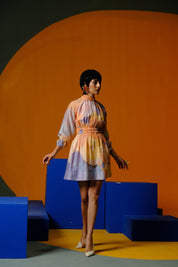 Candy Floss Soft Blue & Orange Dress
