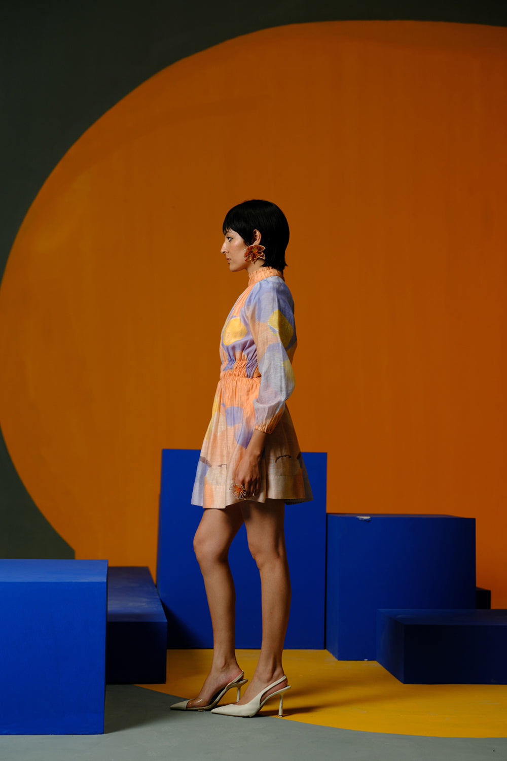 Candy Floss Soft Blue & Orange Dress