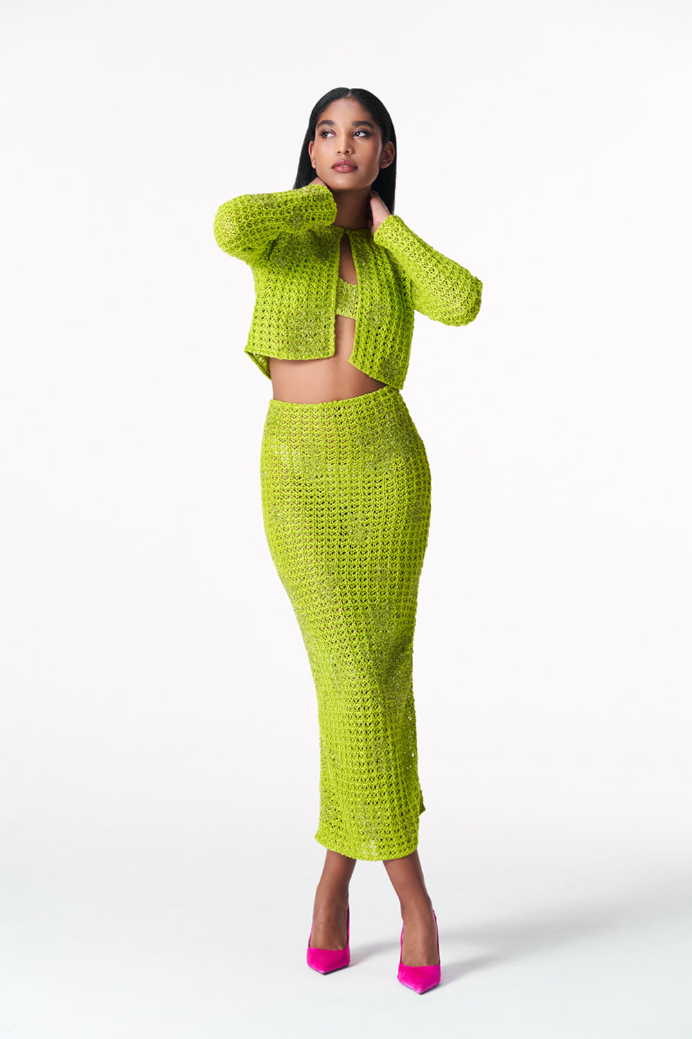 Chartreuse Crocheted Jacket