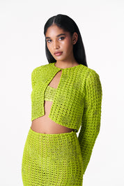 Chartreuse Crocheted Jacket