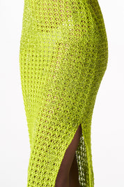Chartreuse Crocheted Dress