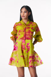 Chartreuse Seas Shirt Dress