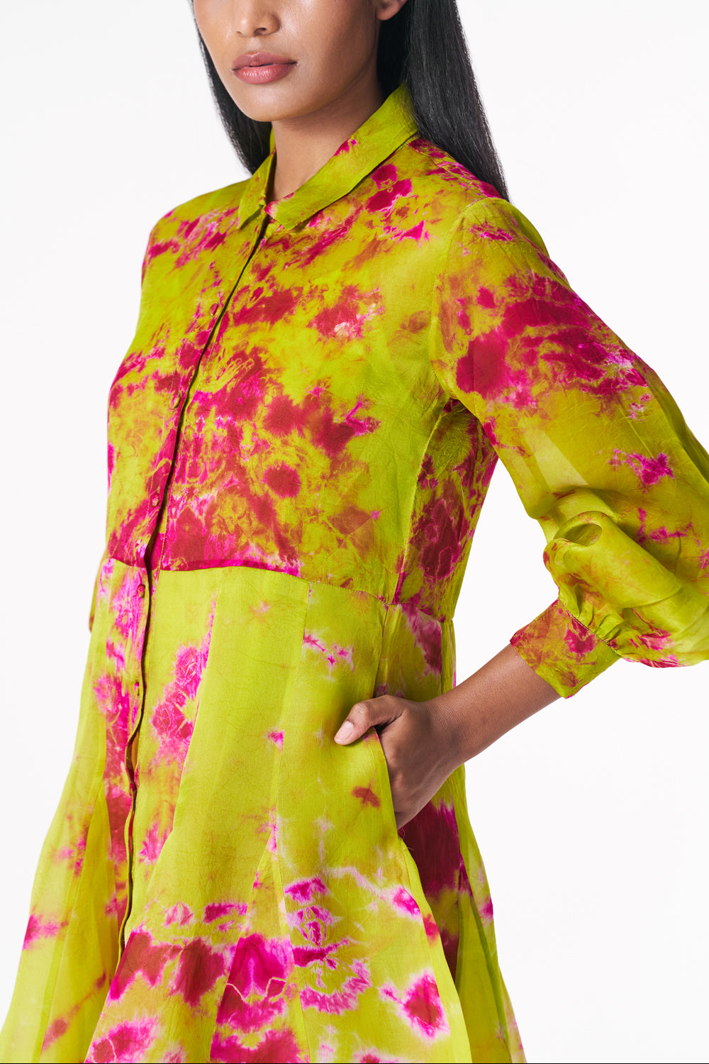 Chartreuse Seas Shirt Dress