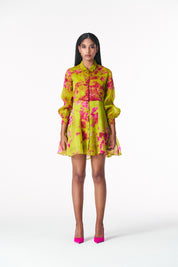 Chartreuse Seas Shirt Dress