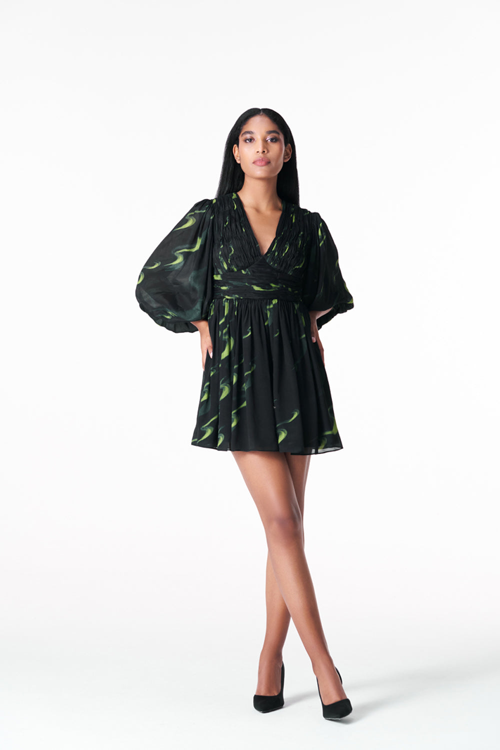 Thousand Crescents Ruched Dress