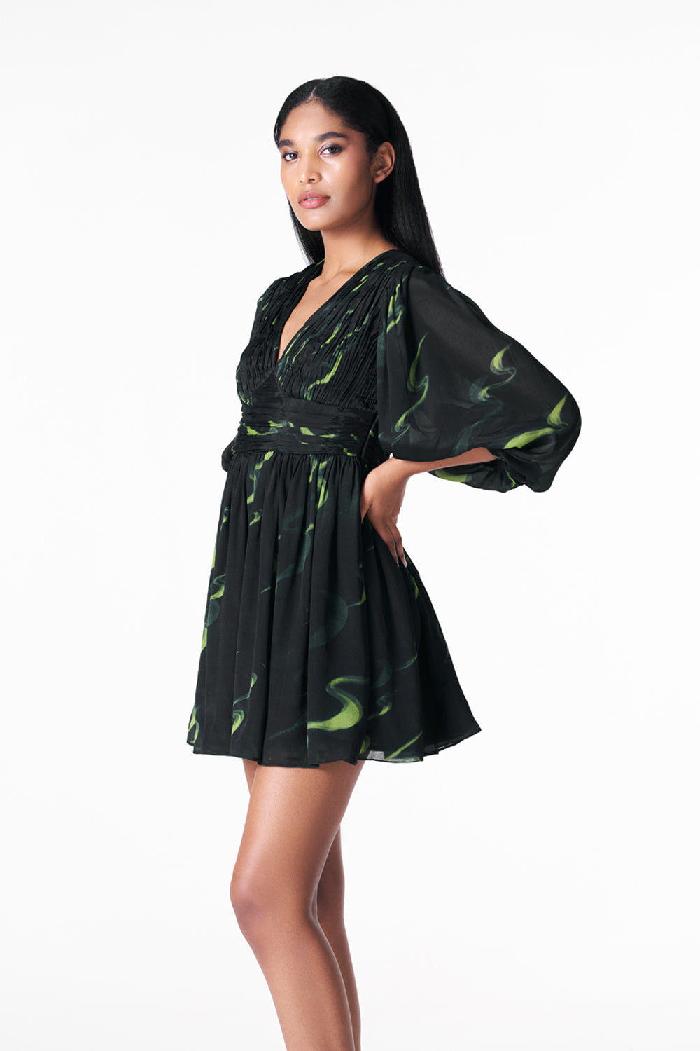 Thousand Crescents Ruched Dress