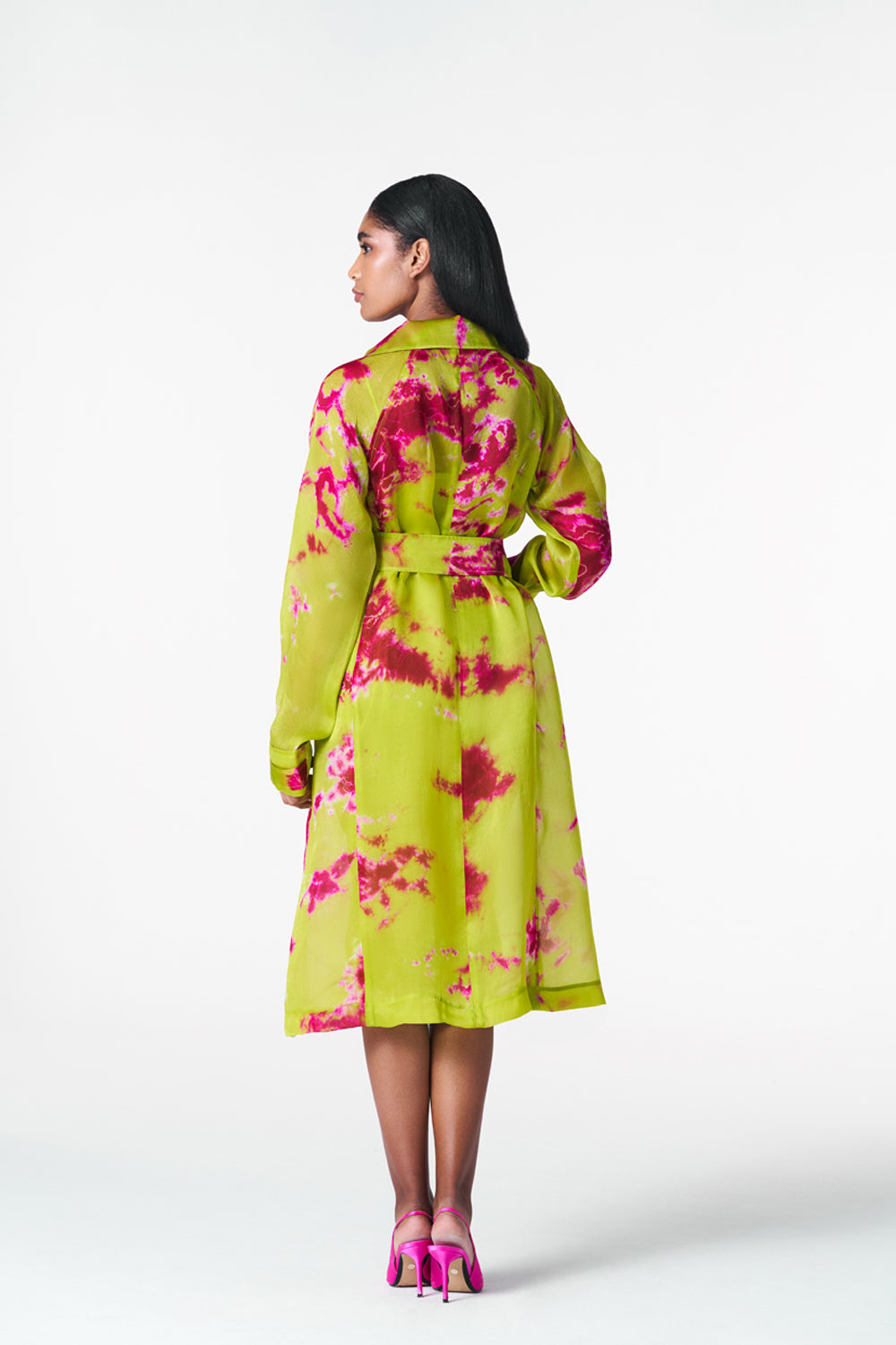 Chartreuse Seas Trench Coat