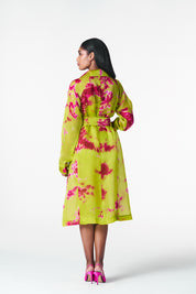 Chartreuse Seas Trench Coat