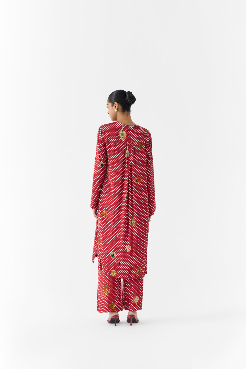 Quartz Polka Dot Straight Kurta & Pants