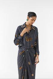 Onyx Polka Dot Shirt Dress
