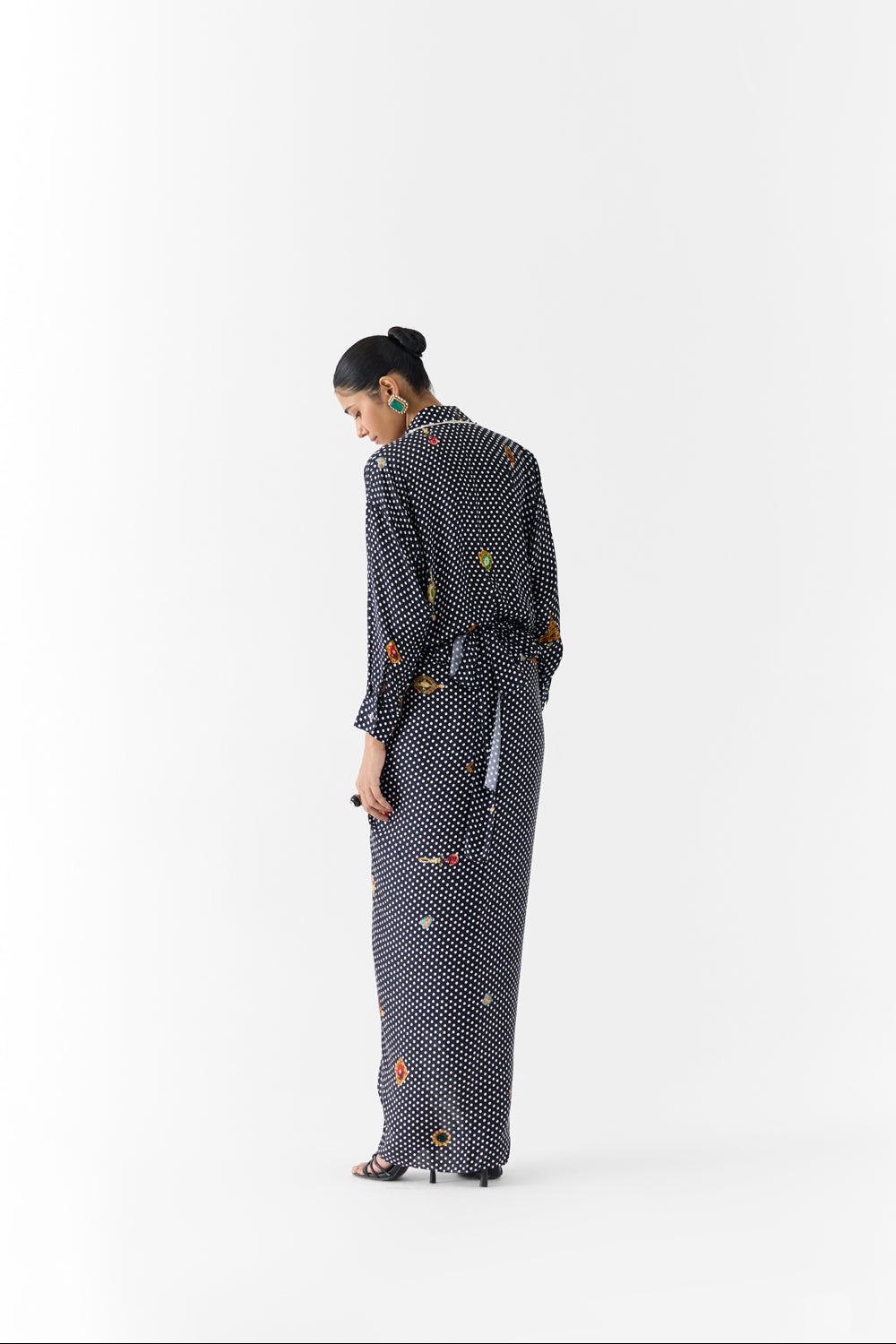 Onyx Polka Dot Shirt Dress