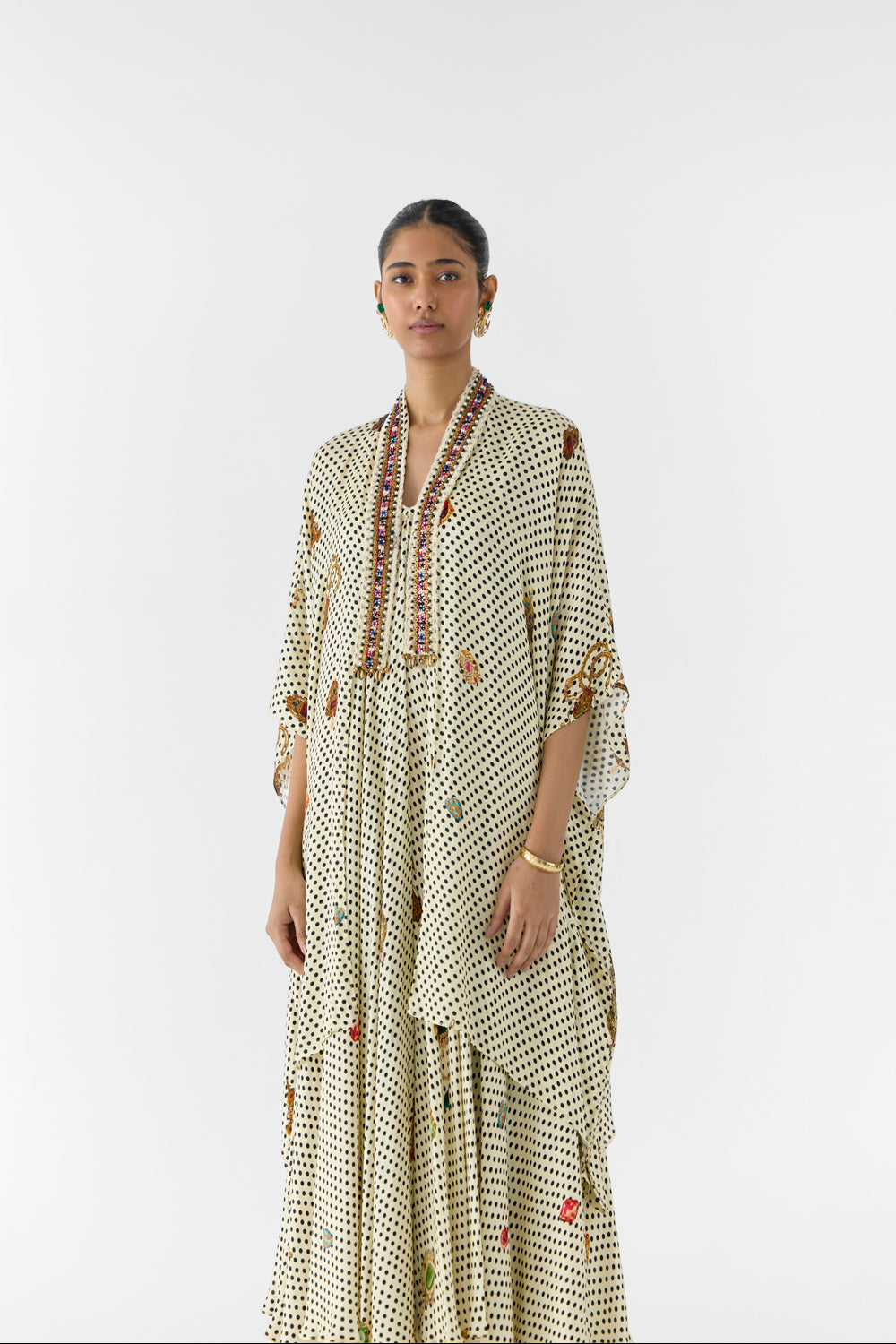 Pearl Polka Dot Strappy Dress & Cape