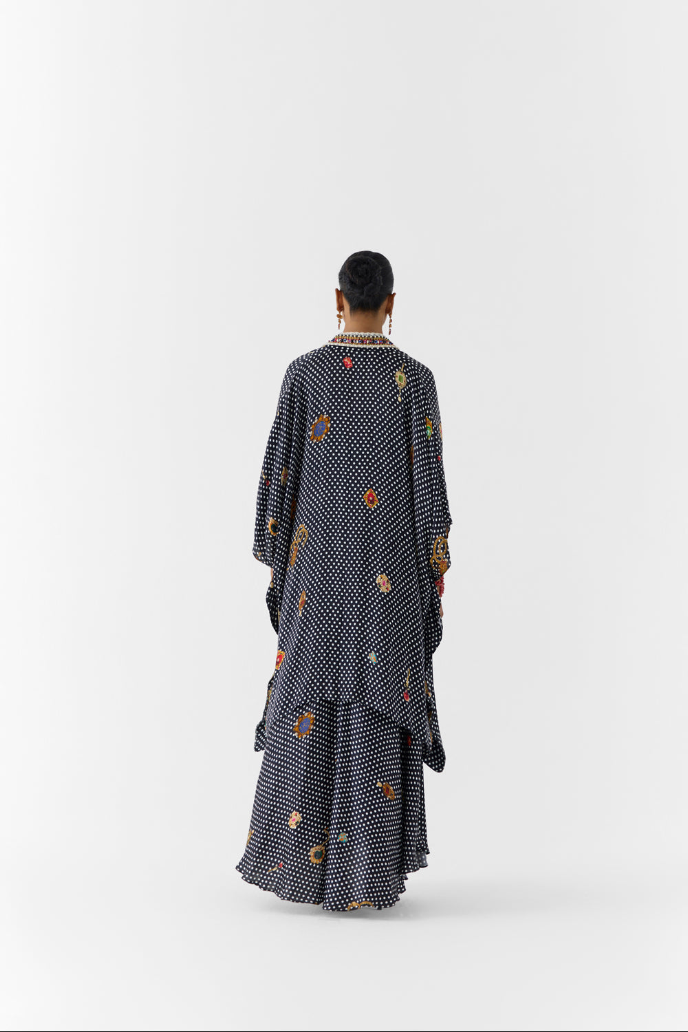 Onyx Polka Dot Cape & Strappy Dress