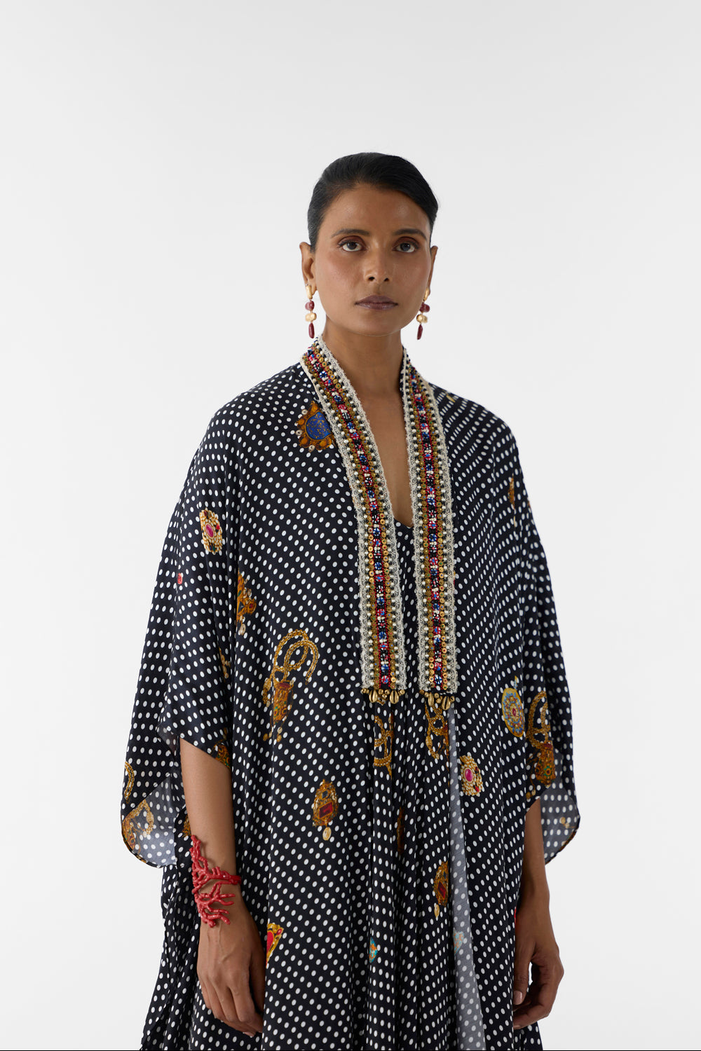 Onyx Polka Dot Cape & Strappy Dress