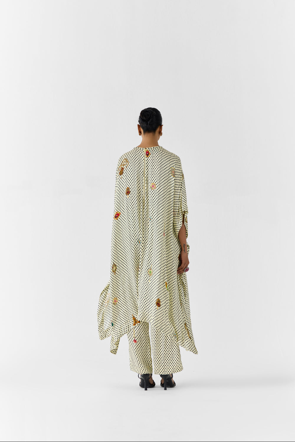Pearl Polka Dot Kimono Kurta & Pants