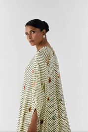 Pearl Polka Dot Kimono Kurta & Pants