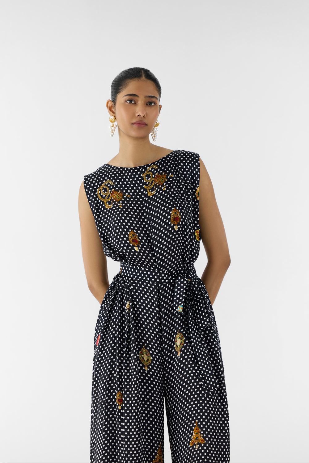 Onyx Polka Dot Jumpsuit