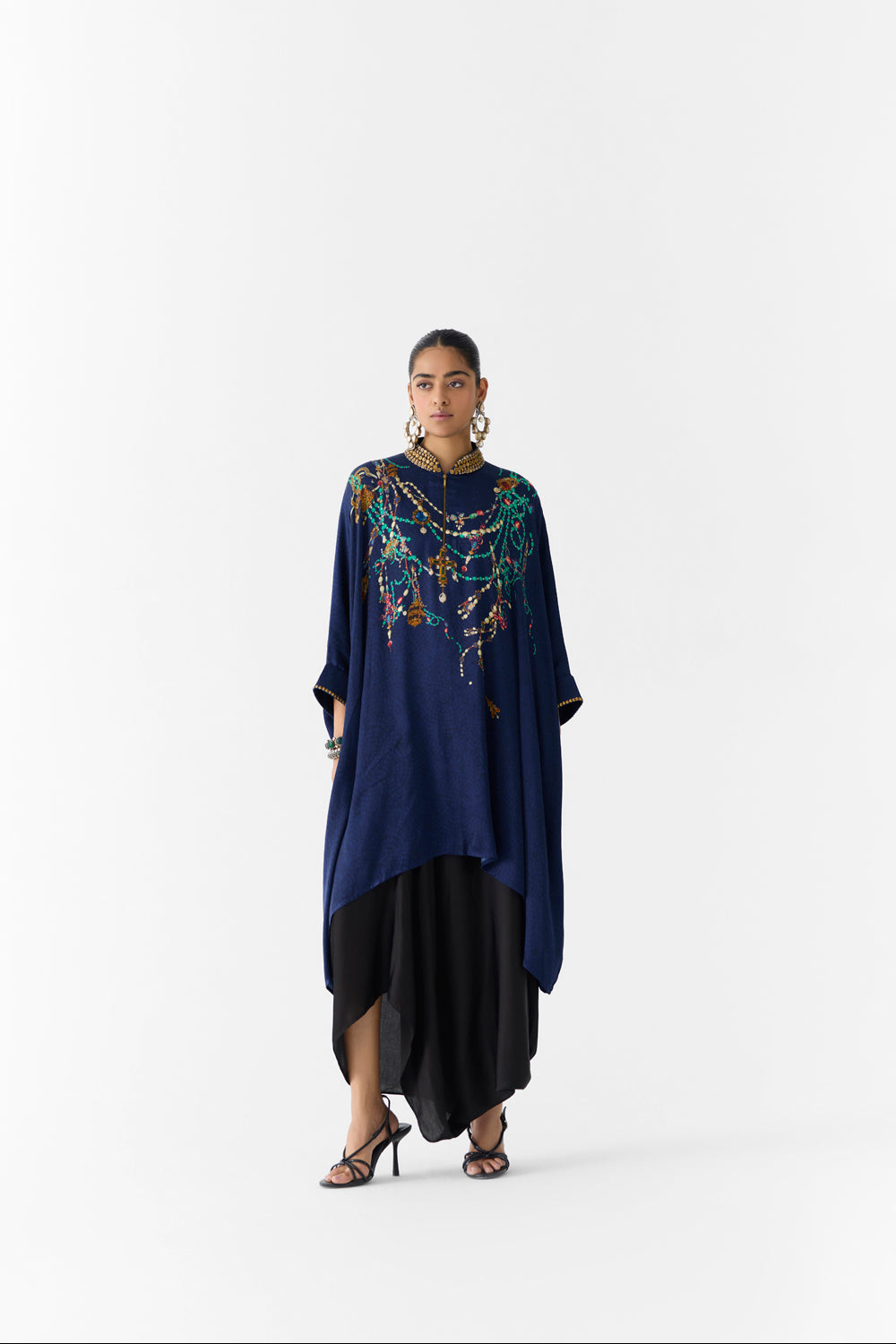 Navy Maharni Kimono & Knot Skirt
