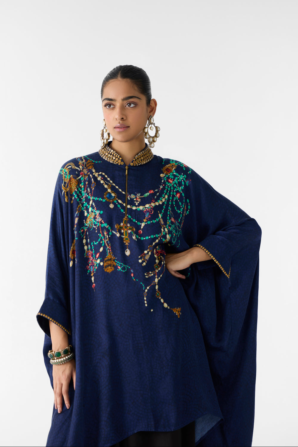 Navy Maharni Kimono & Knot Skirt