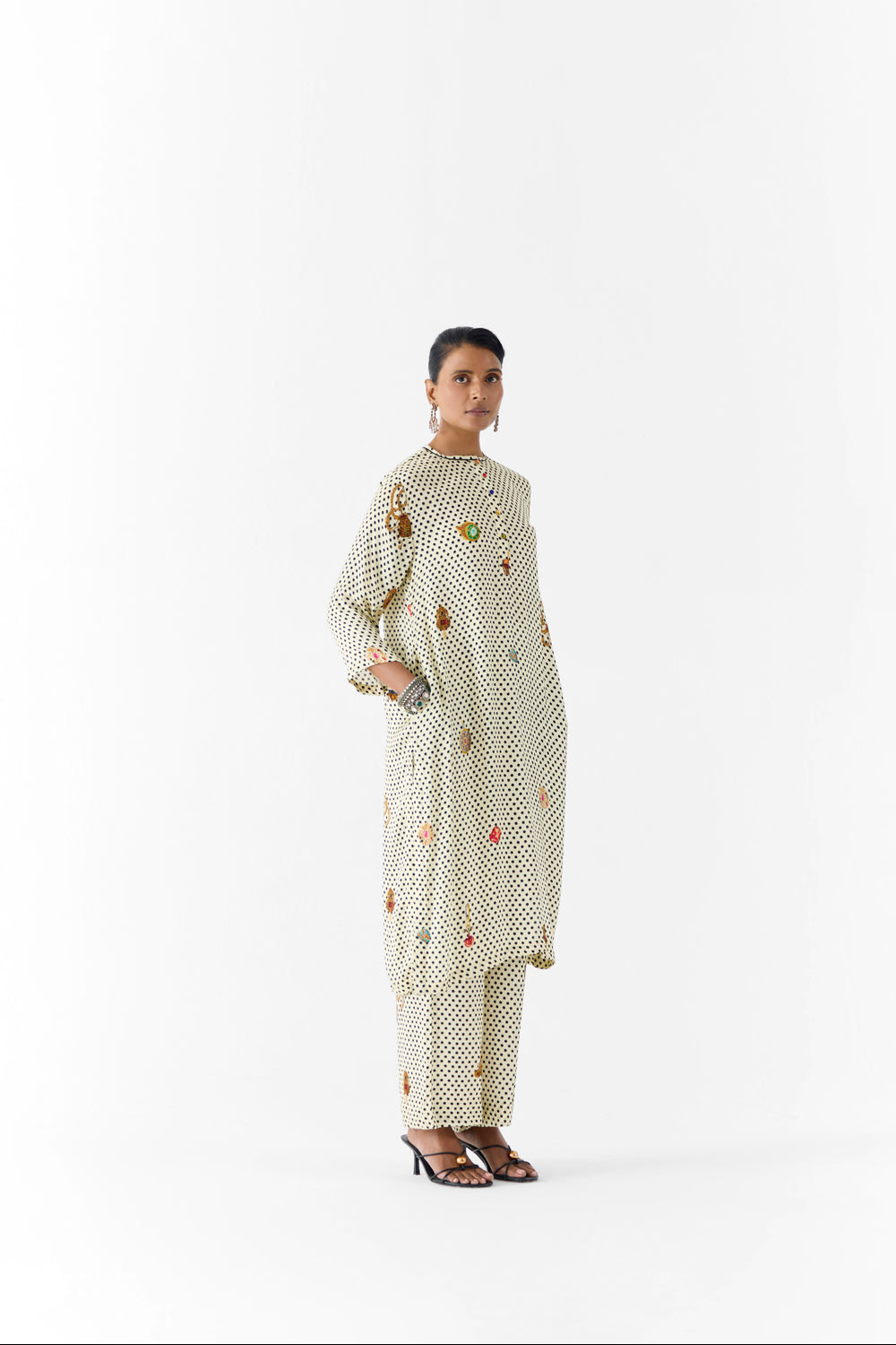 Pearl Polka Dot Straight Kurta & Pants