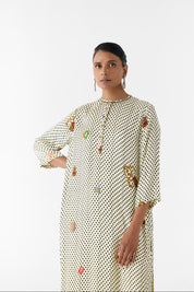 Pearl Polka Dot Straight Kurta & Pants