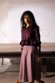 Plum Oxford Skirt
