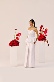 White Wide Leg Cotton Pants