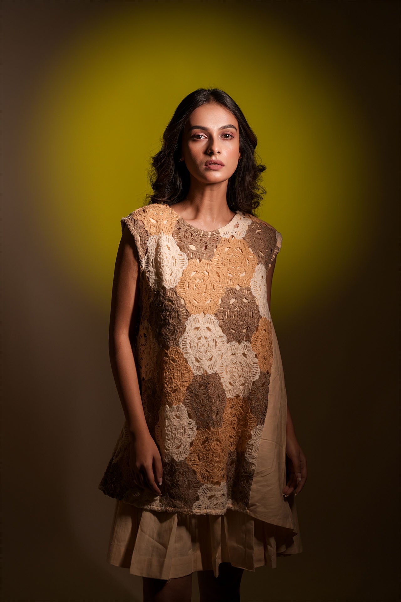 Layered Crochet Floral Dress
