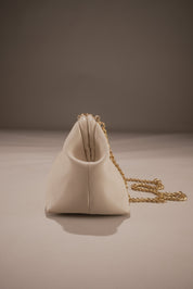 Westoria White Grained Clutch & Slingbag