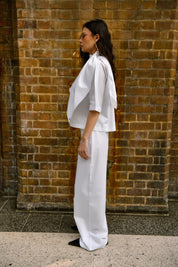 Pure Cotton Wrap Neck Top & Straight Pants Sets