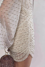 Delilah Off White Crystal Mini Dress