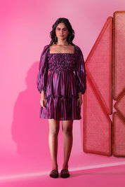 Midnight Carnival Smocked Mini Dress