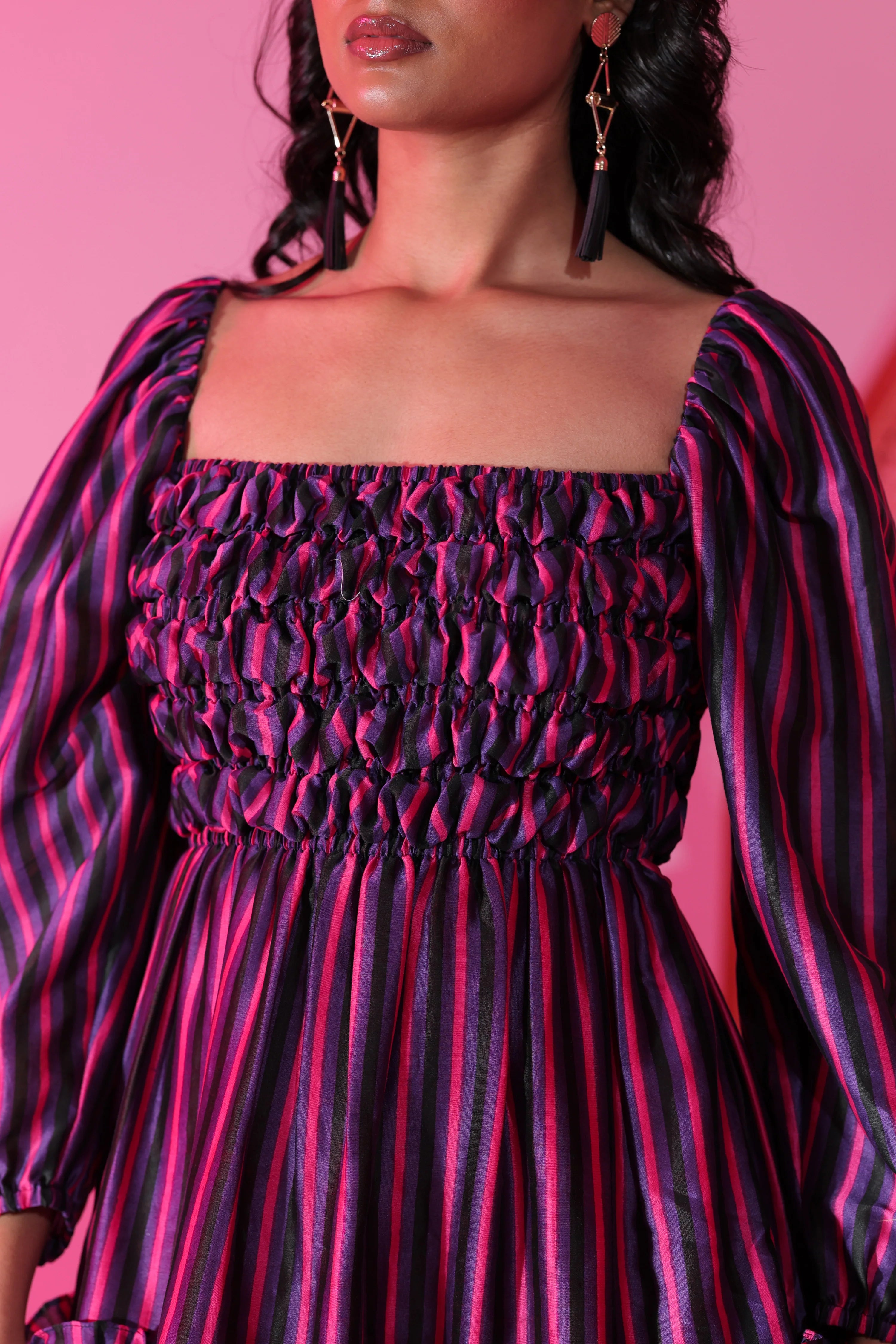 Midnight Carnival Smocked Mini Dress