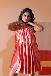 Sunset Ripple Mini Dress