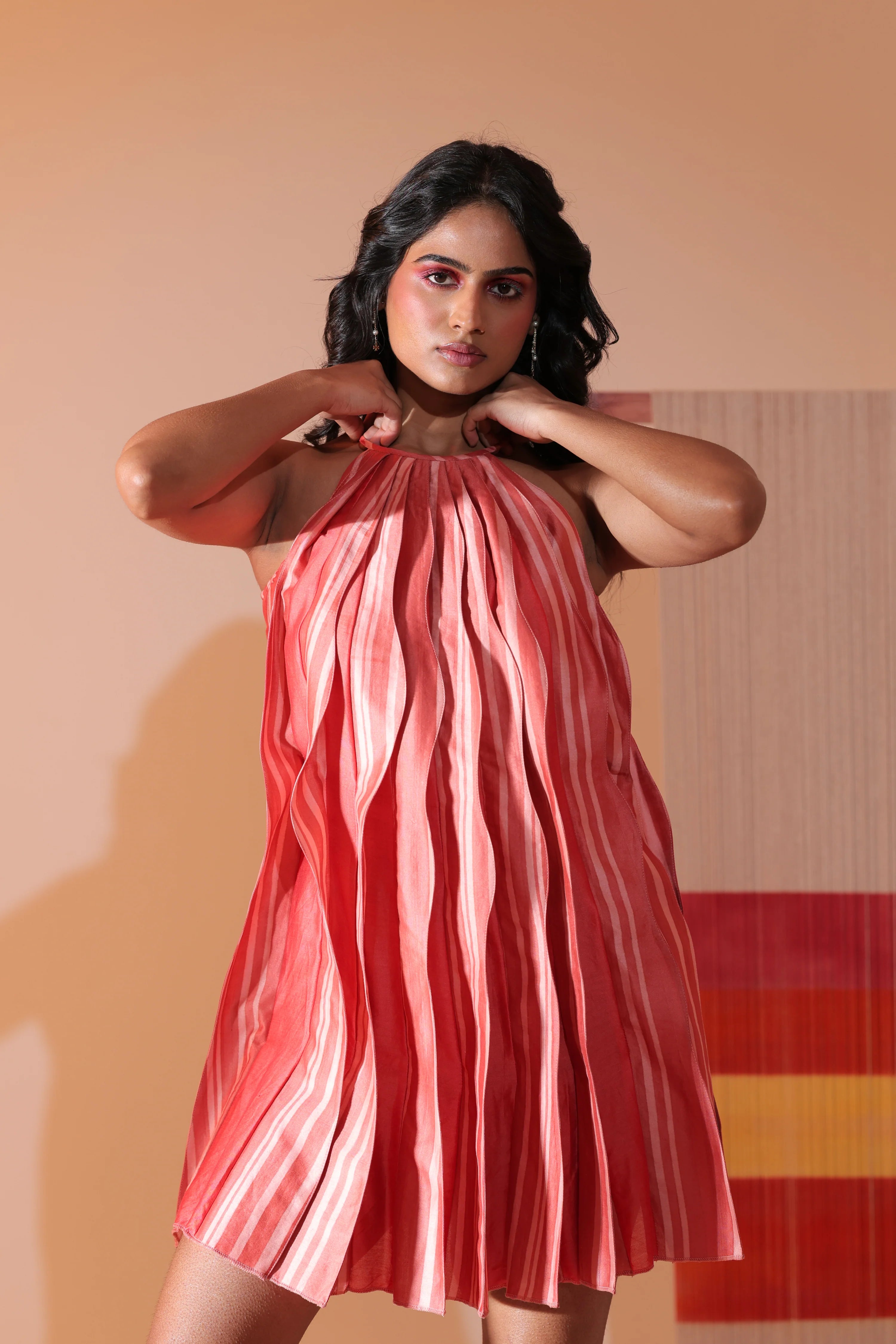 Sunset Ripple Mini Dress