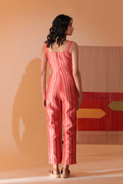 Coral Lattice Jumpsuit