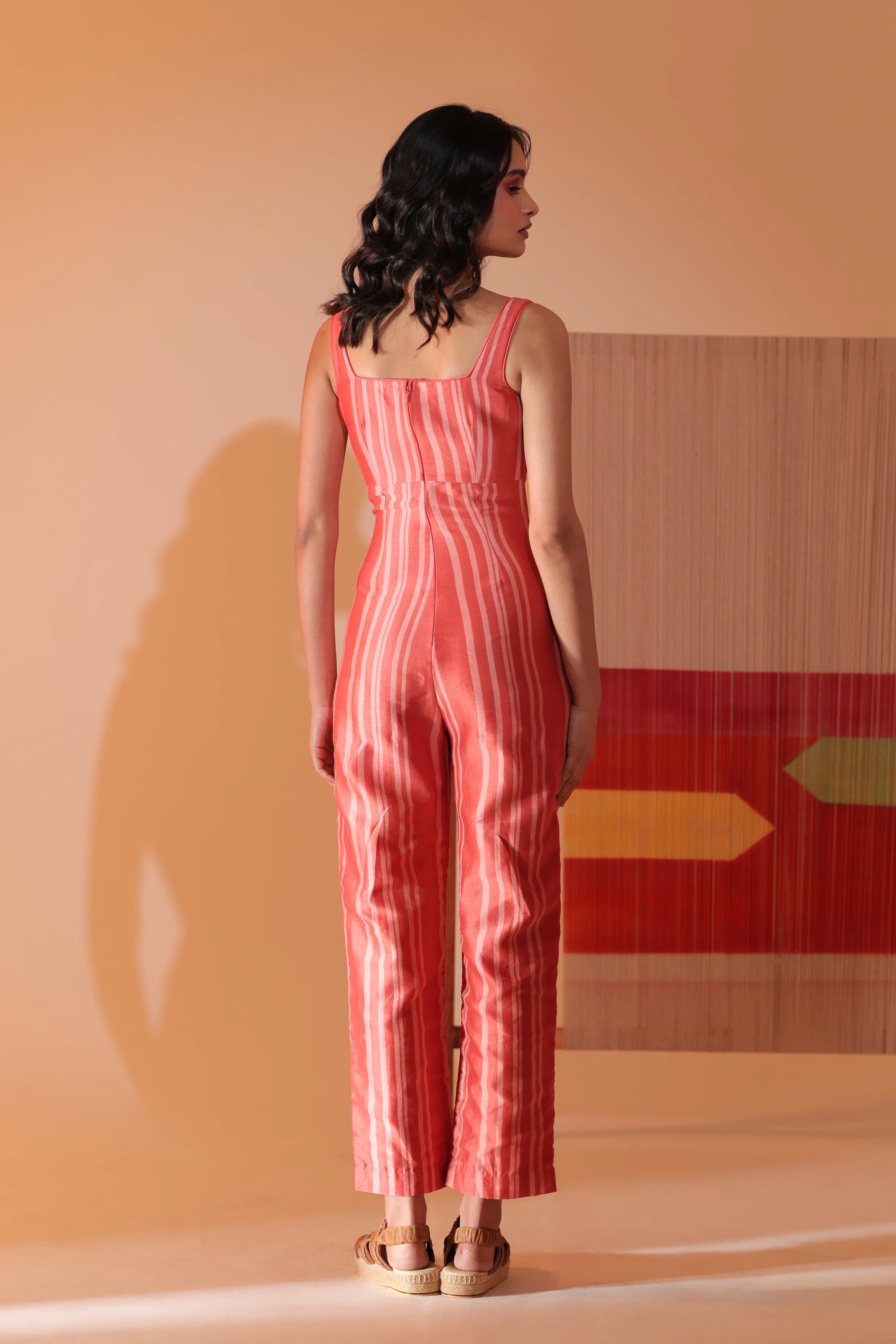 Coral Lattice Jumpsuit