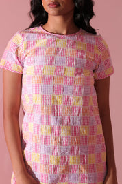 Gingham Sorbet Fringe Dress