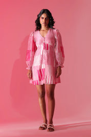 Fuchsia Linework Dress