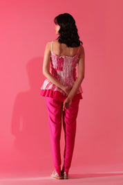 Fuchsia Ripple Peplum Co-ord