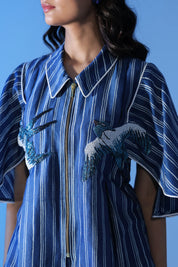 Winged Embroidered Cinched Co-ord