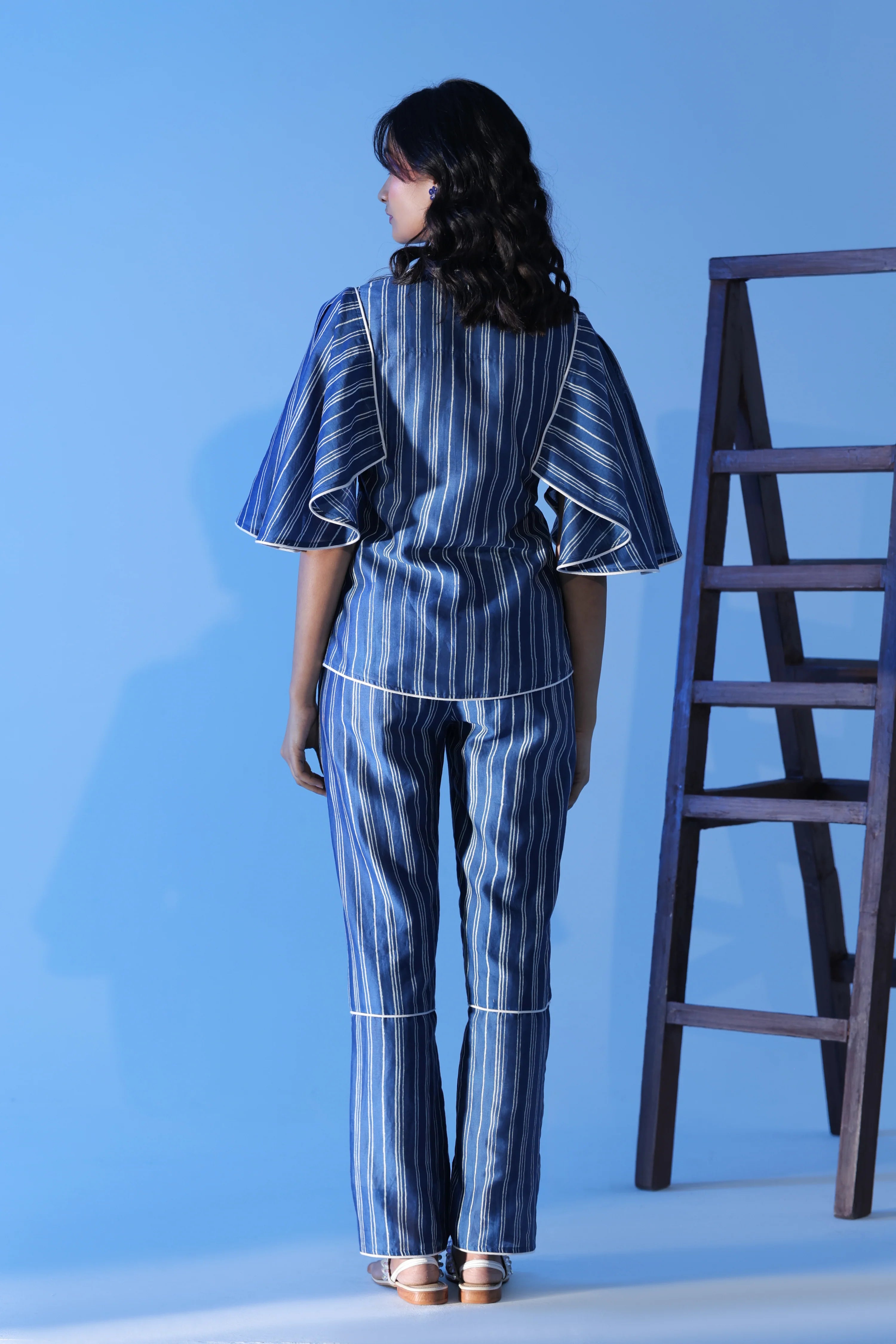 Winged Embroidered Cinched Co-ord