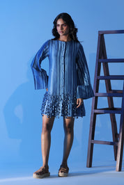 Blue Column Tassel Dress