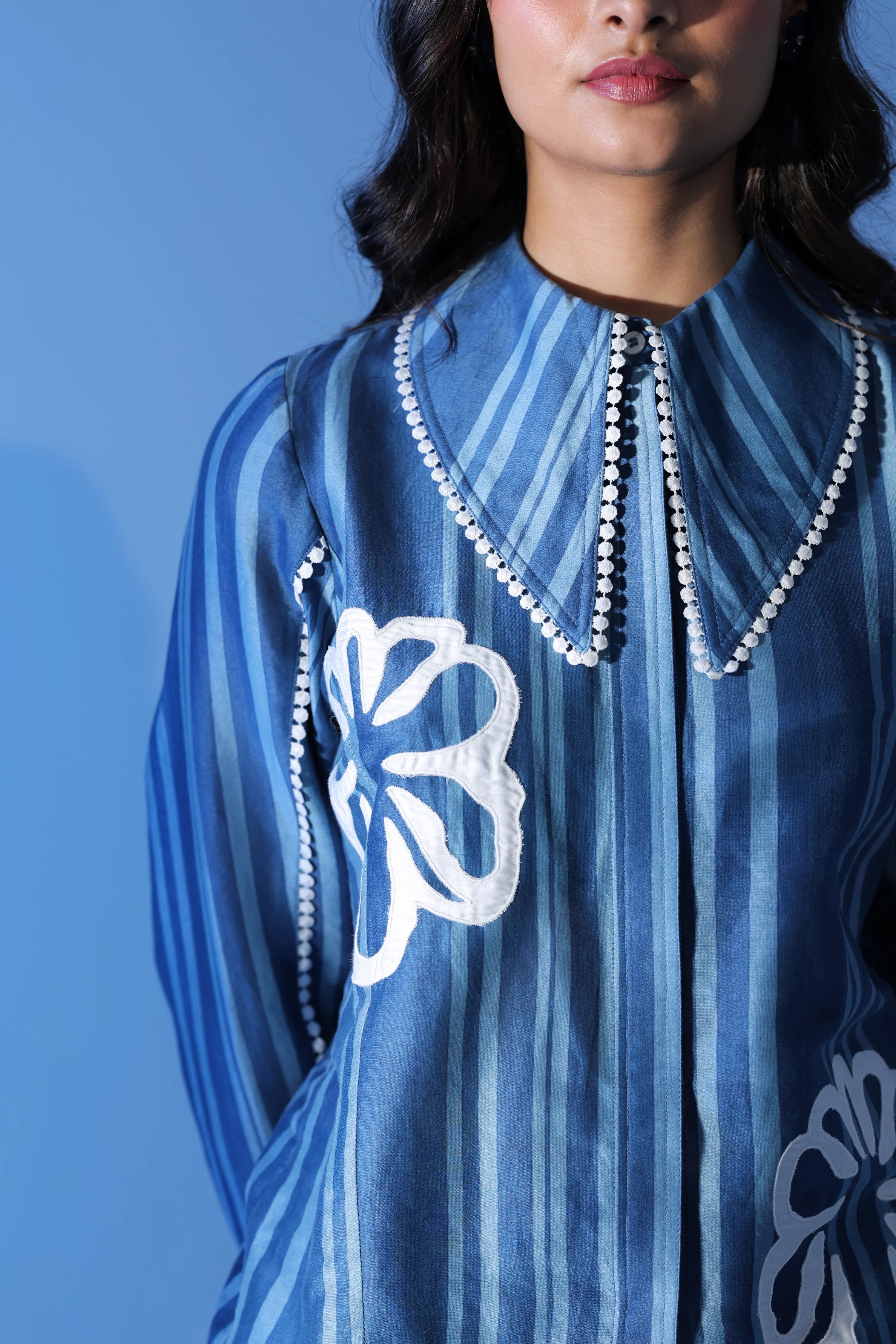 Blue Bloom Stripe Co-ord