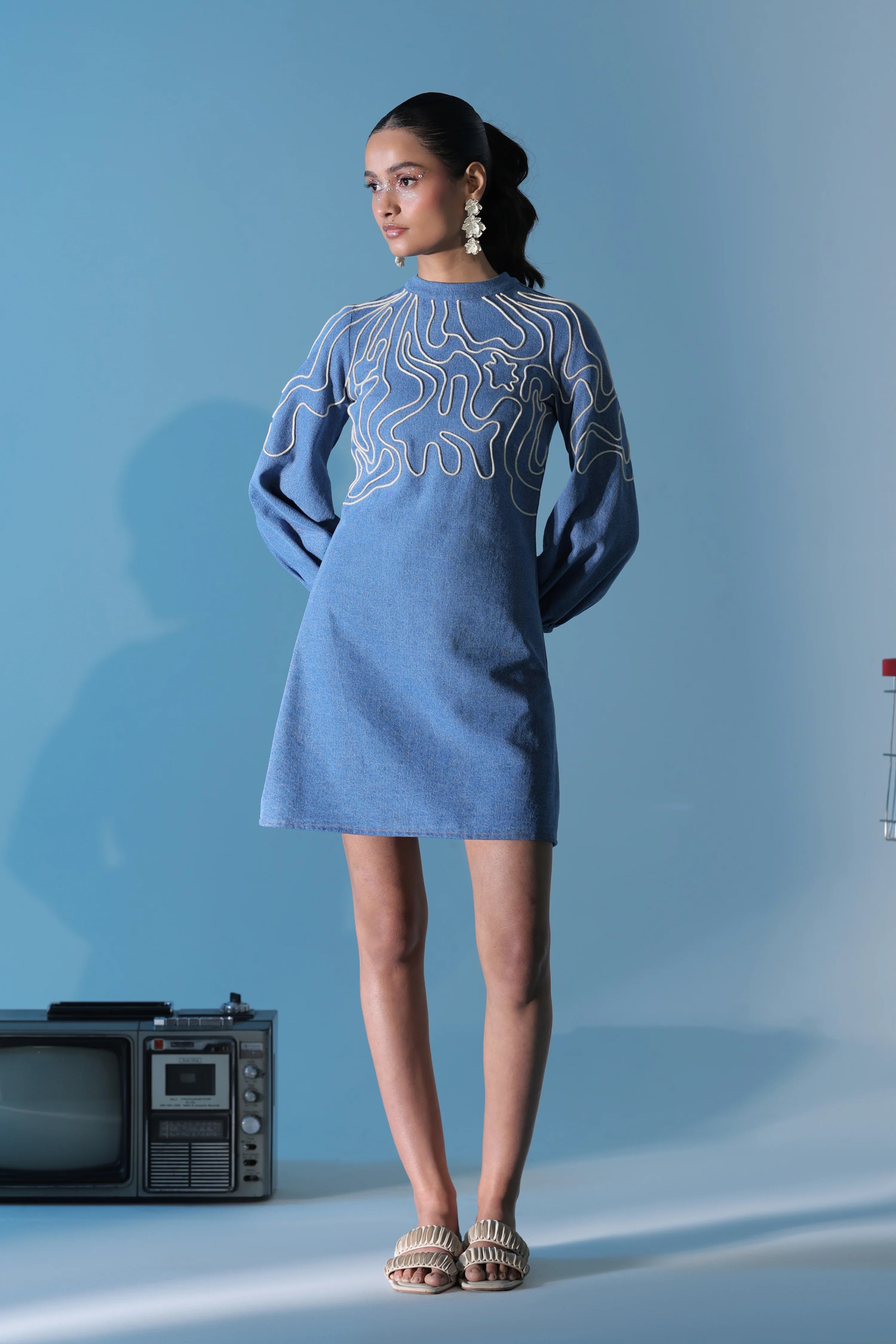 Blue Drift Mini Dress