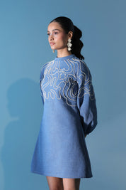 Blue Drift Mini Dress