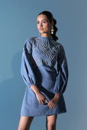 Blue Drift Mini Dress