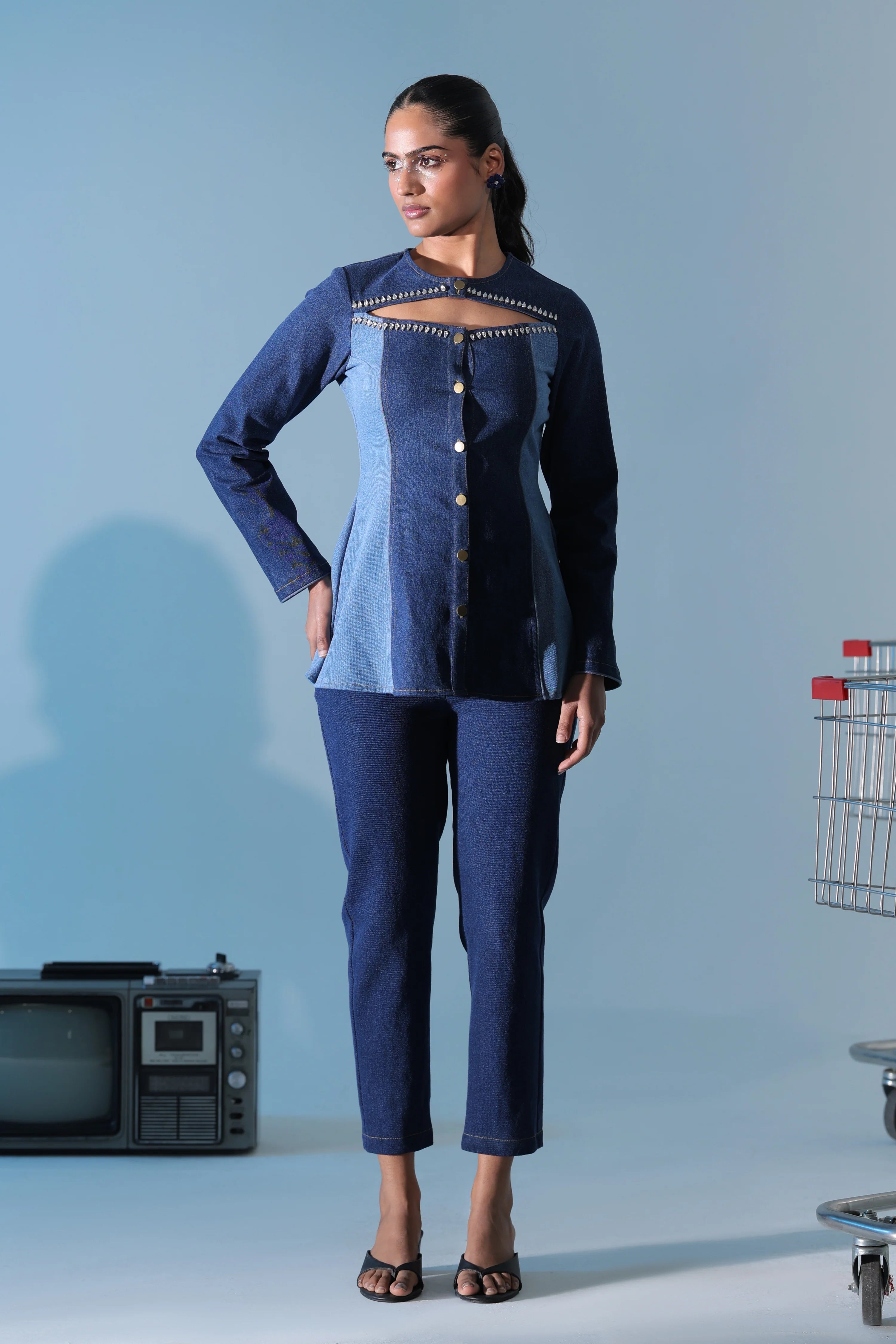 Denim Sculpt Top