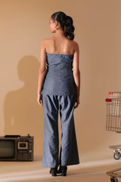 Denim Bloom Strapless Co-ord