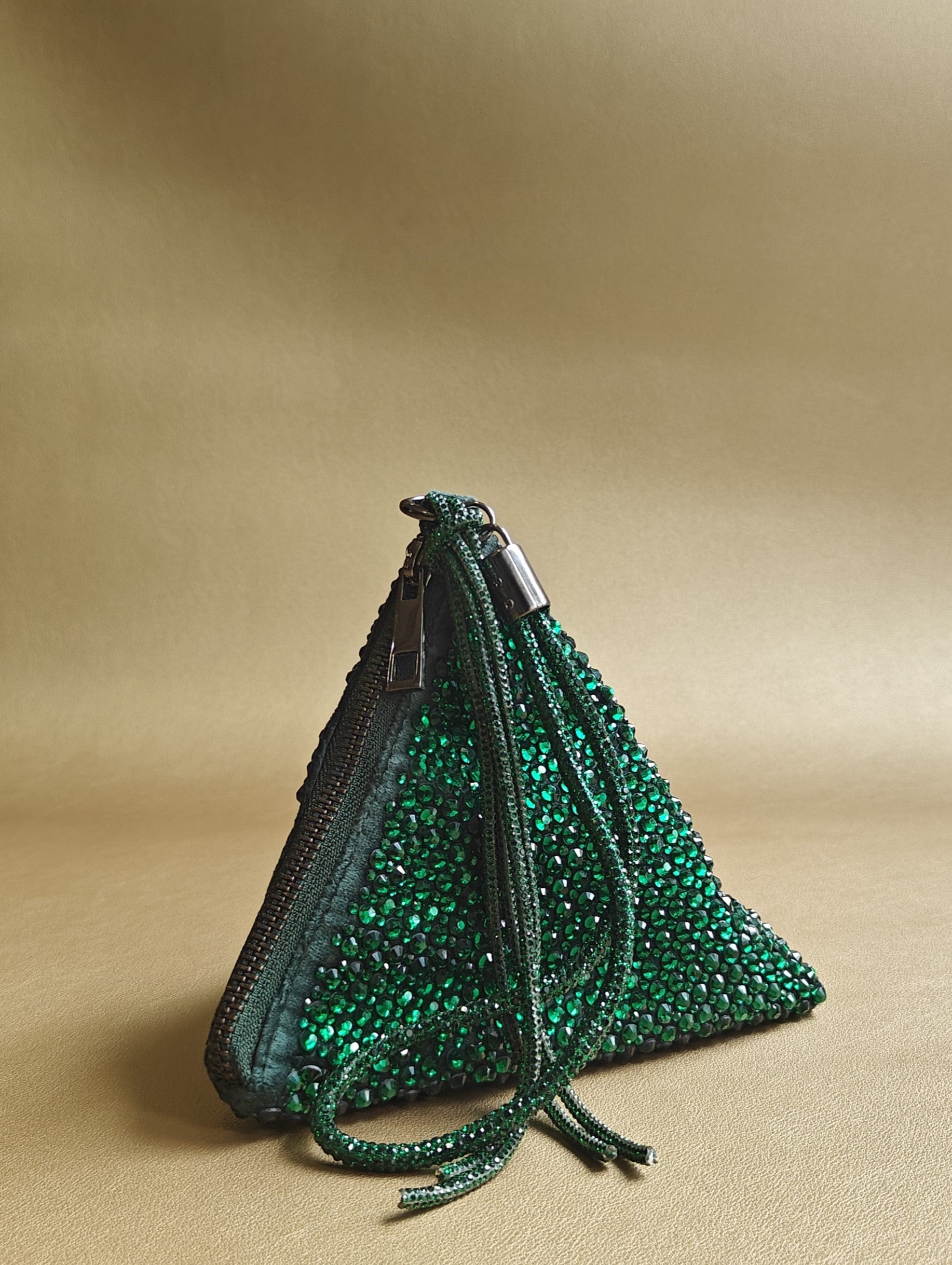 Bottle Green Delhi Wristlet